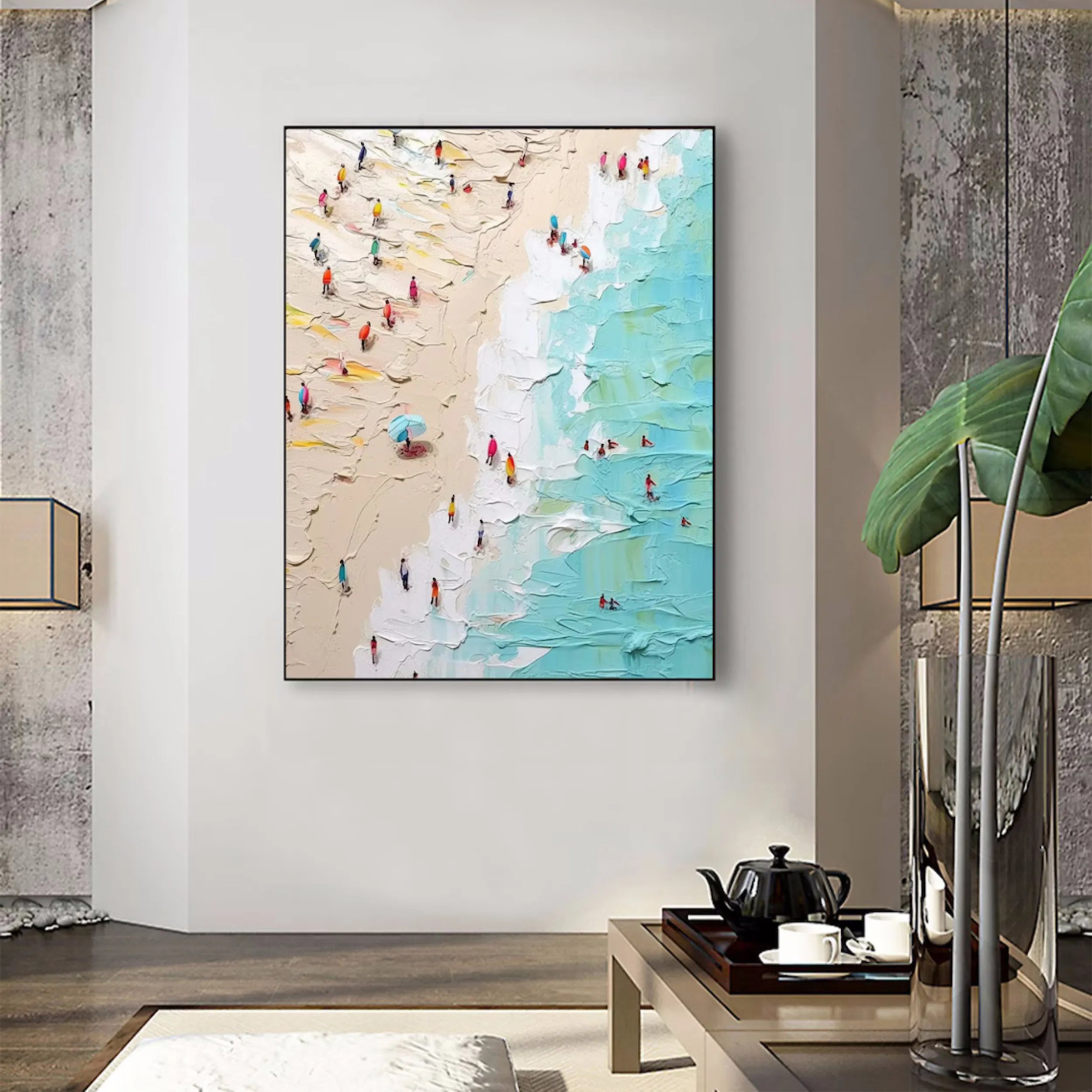 Seascape and Snowy Peak Painting #SP025