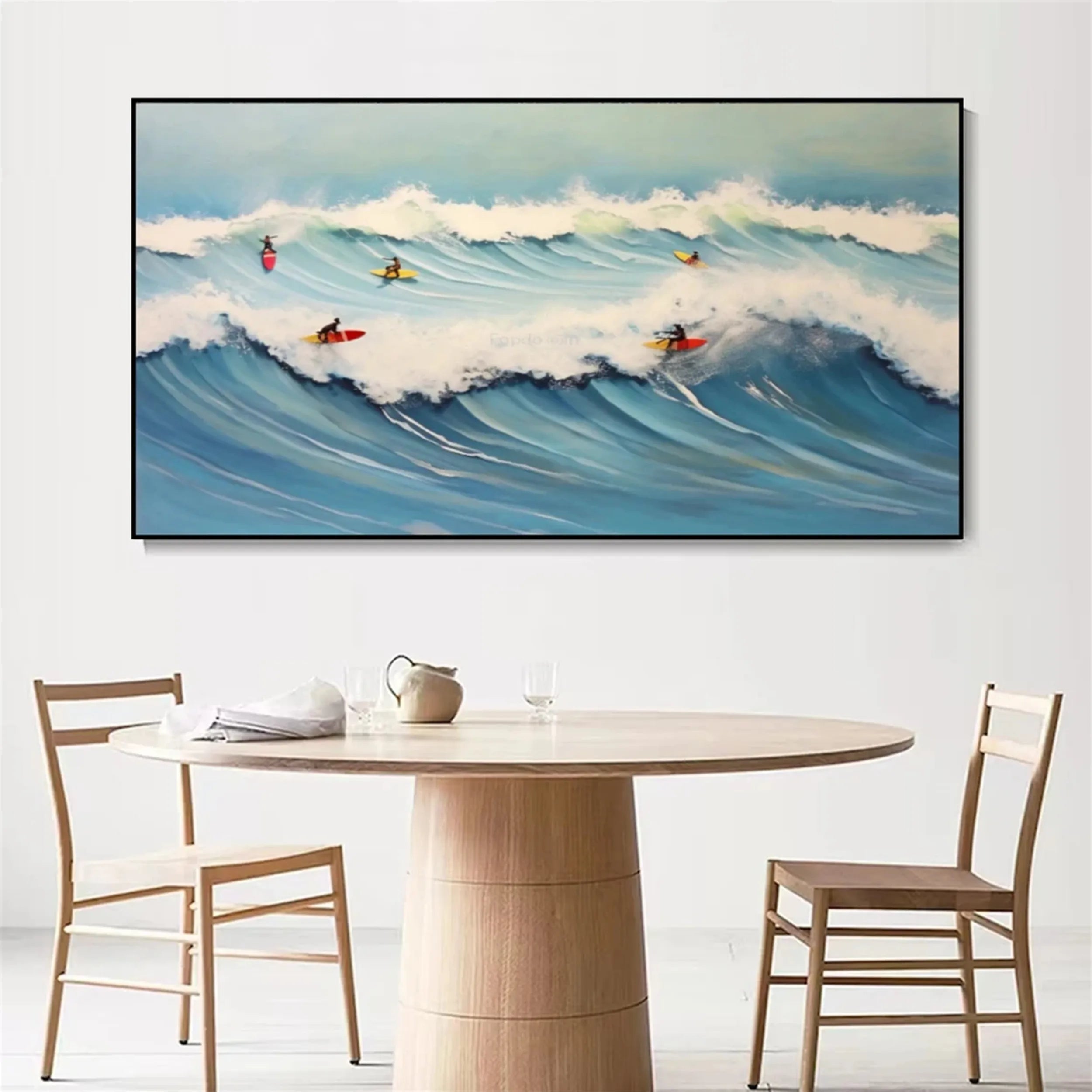 Seascape and Snowy Peak Painting #SP023