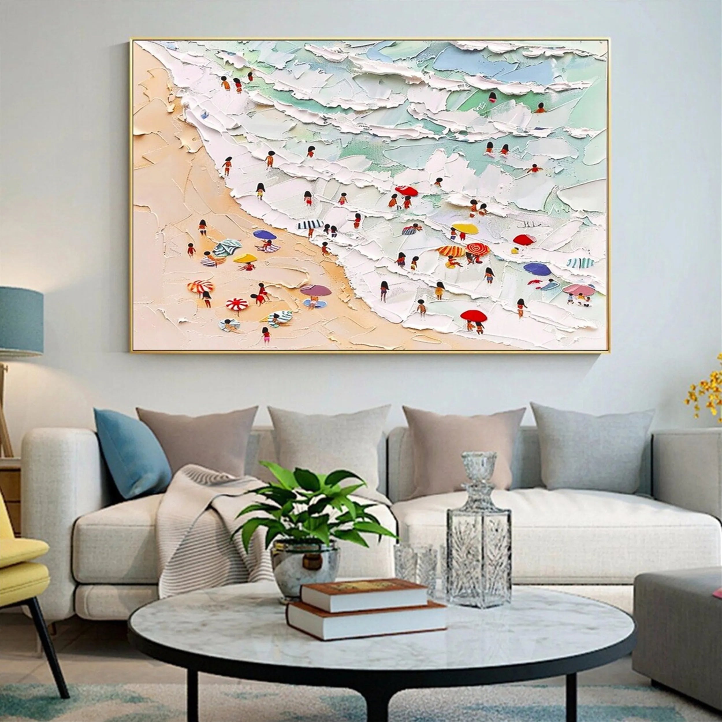 Seascape and Snowy Peak Painting #SP008