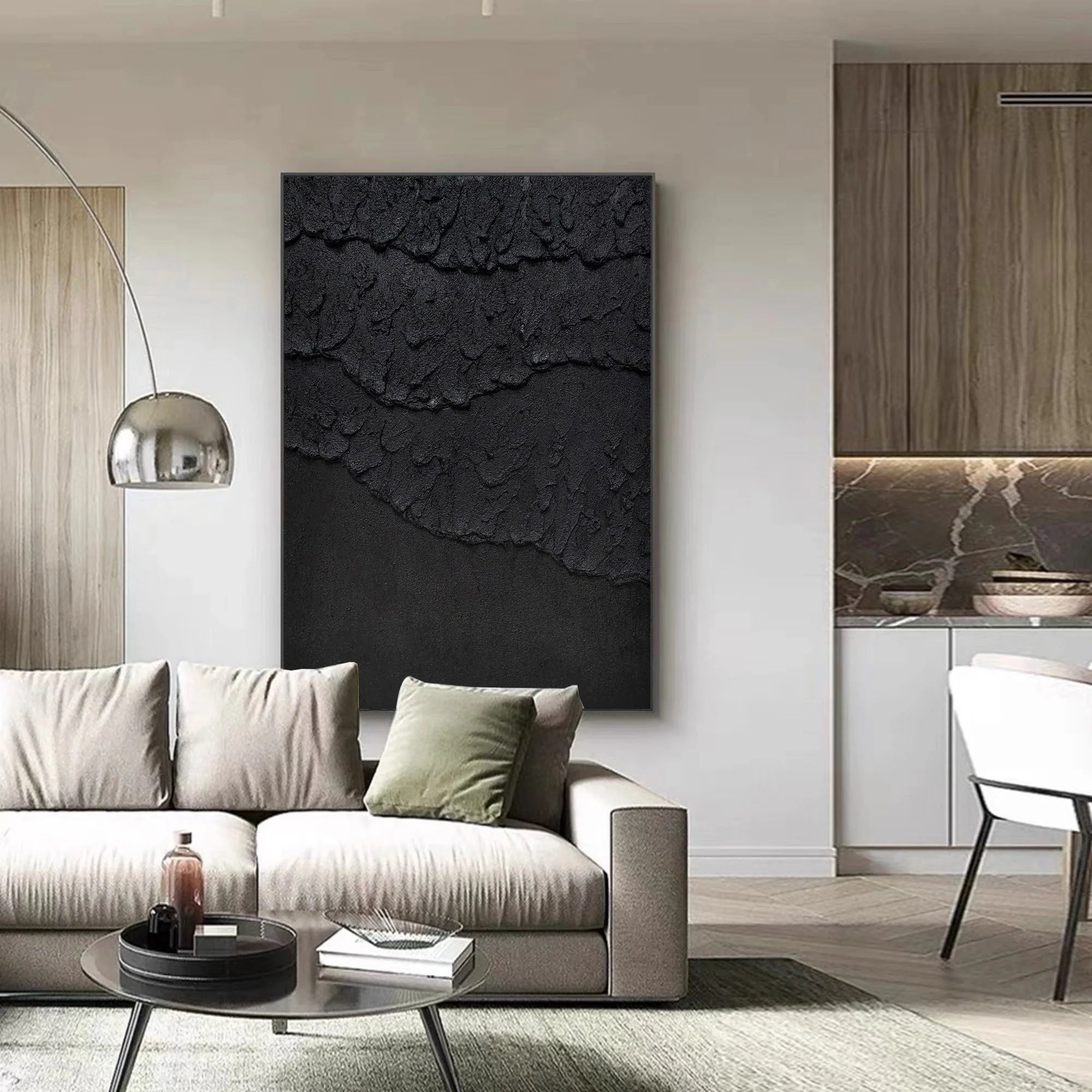 Plaster Sea Slaps Minimalist Painting Original Large Wall Decor