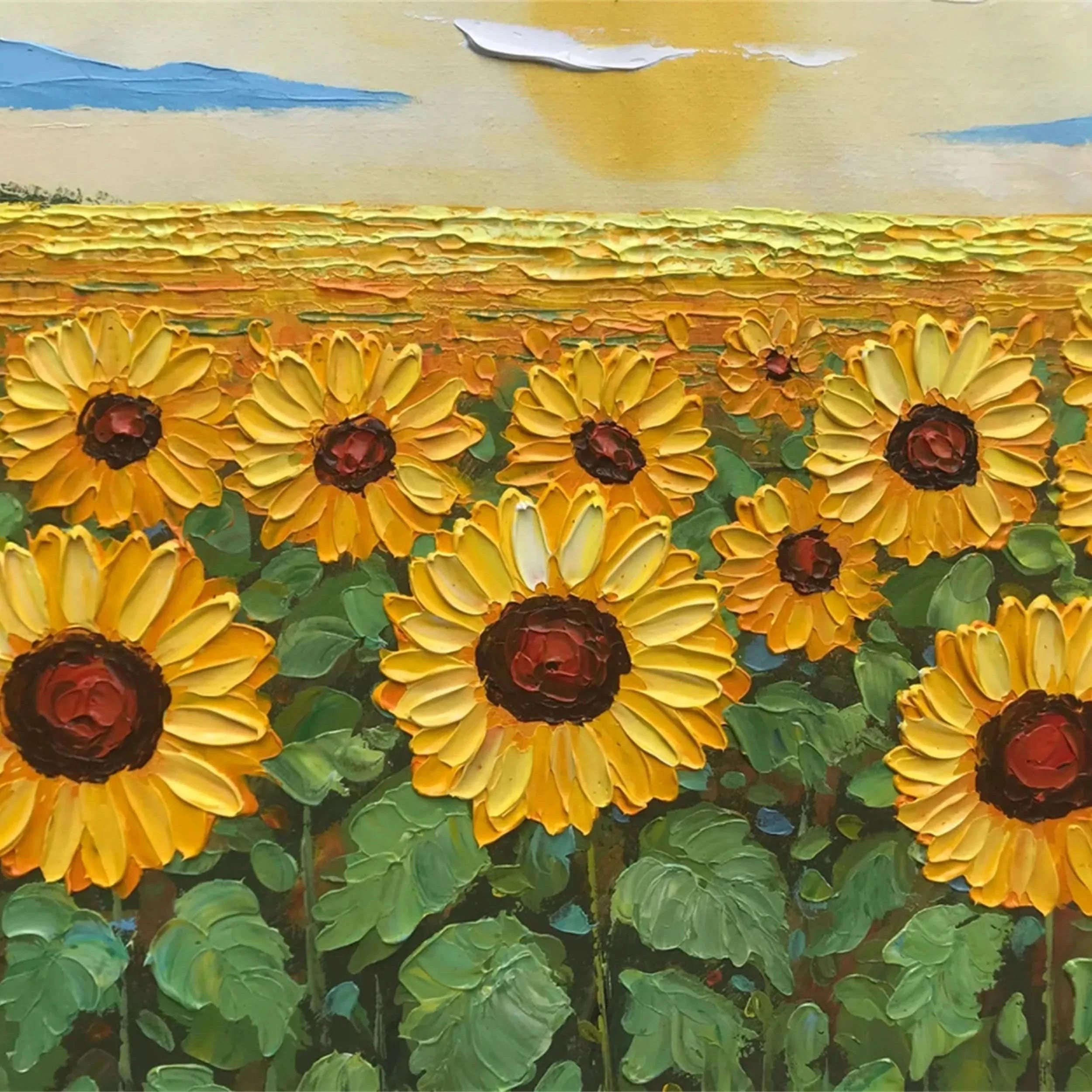 Colorful Flower & Tree Abstract Textured Wall Art #ML035