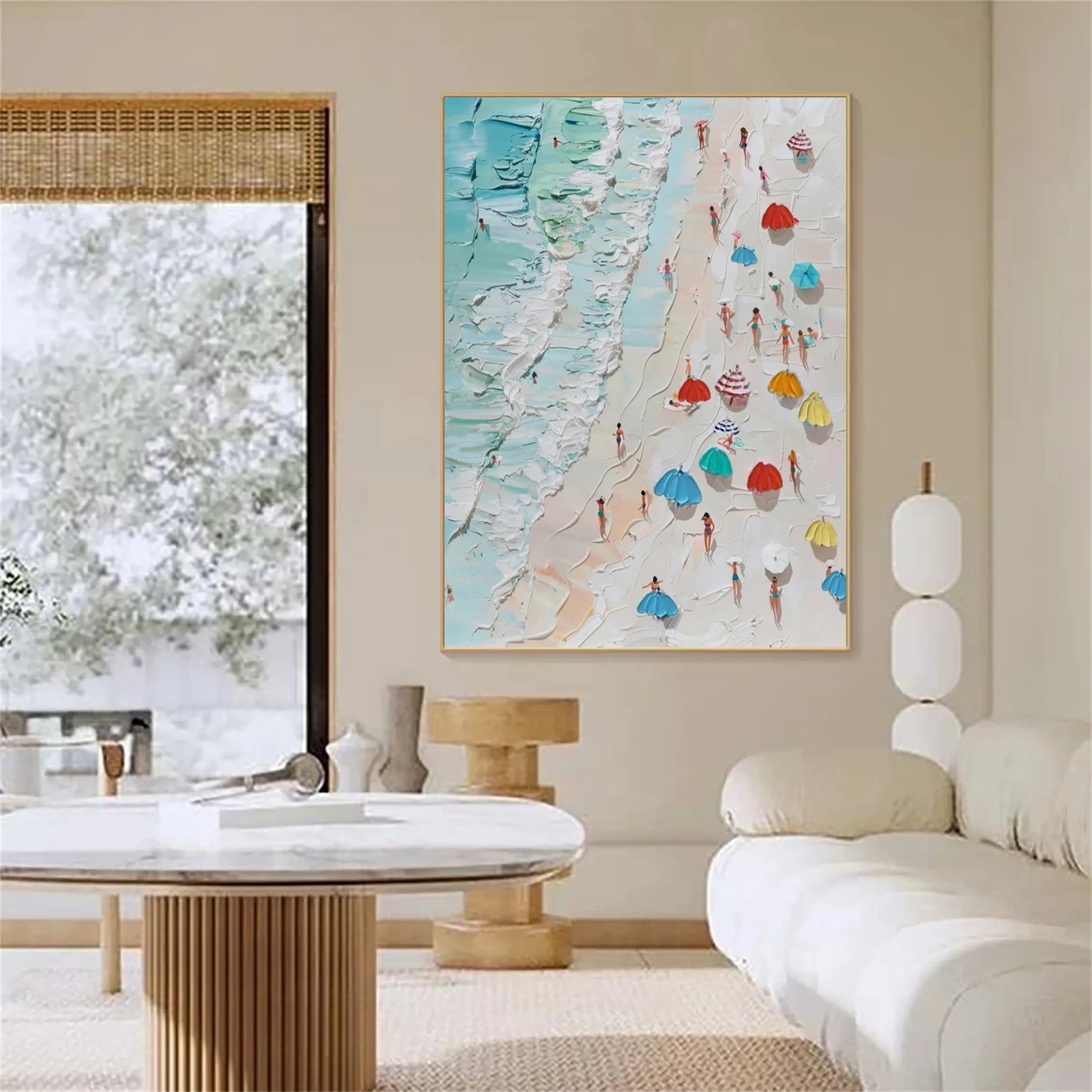 Seascape and Snowy Peak Painting #SP022