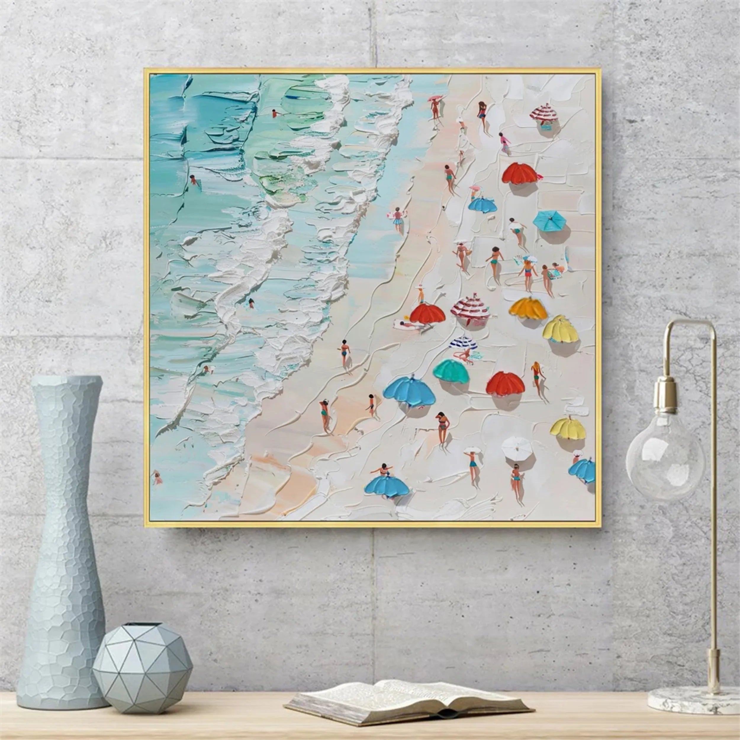 Seascape and Snowy Peak Painting #SP021