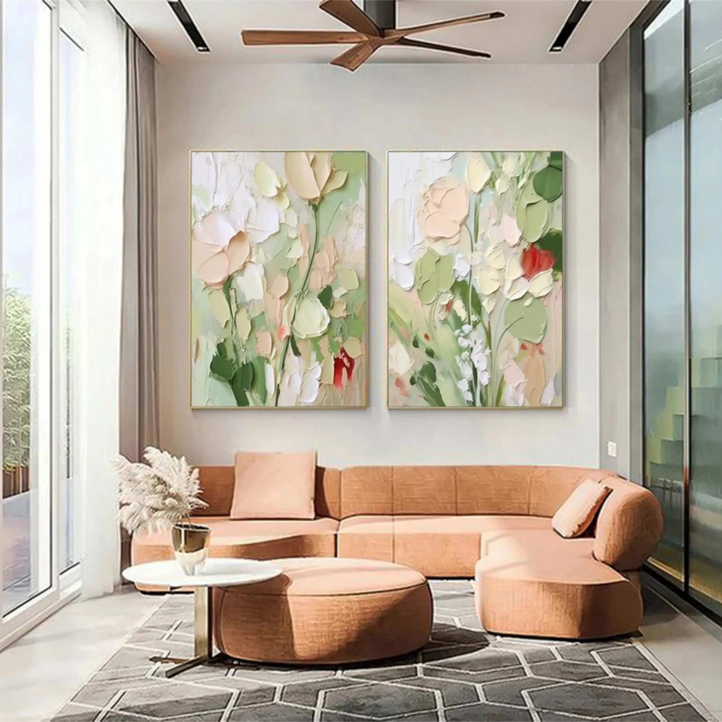 Flower And Tree Painting Set of 2 #FT 075