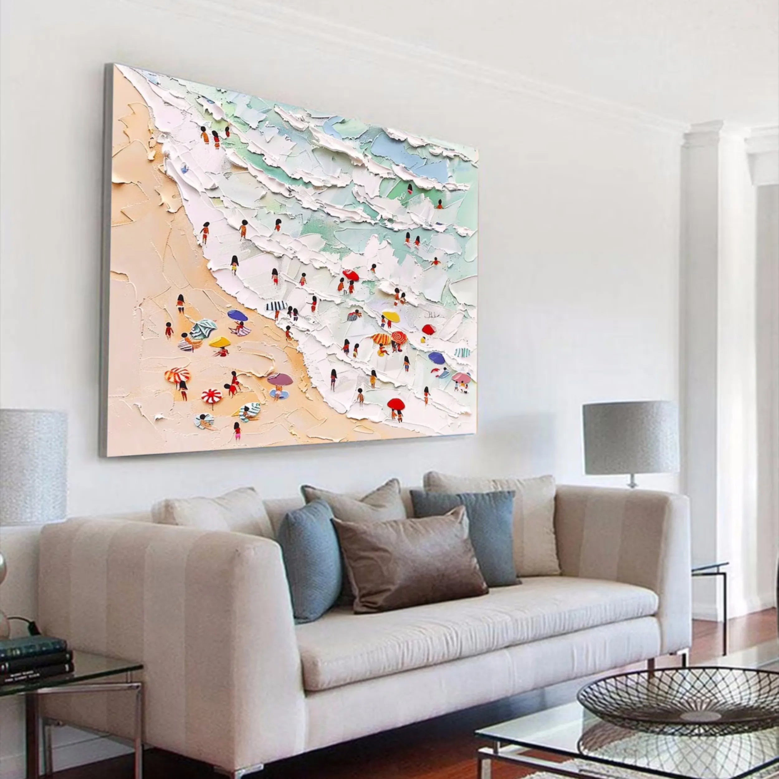 Seascape and Snowy Peak Painting #SP008