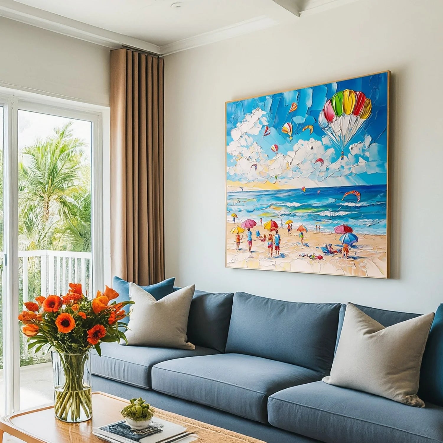 Seascape and Snowy Peak Painting #SP056