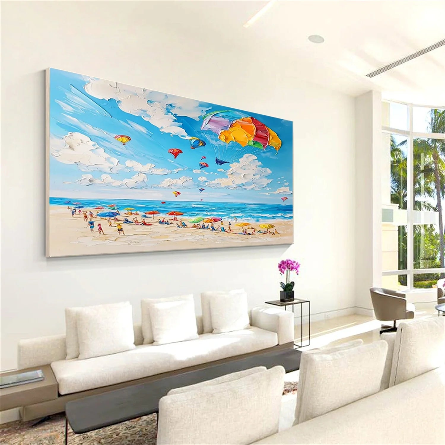 Seascape and Snowy Peak Painting #SP057