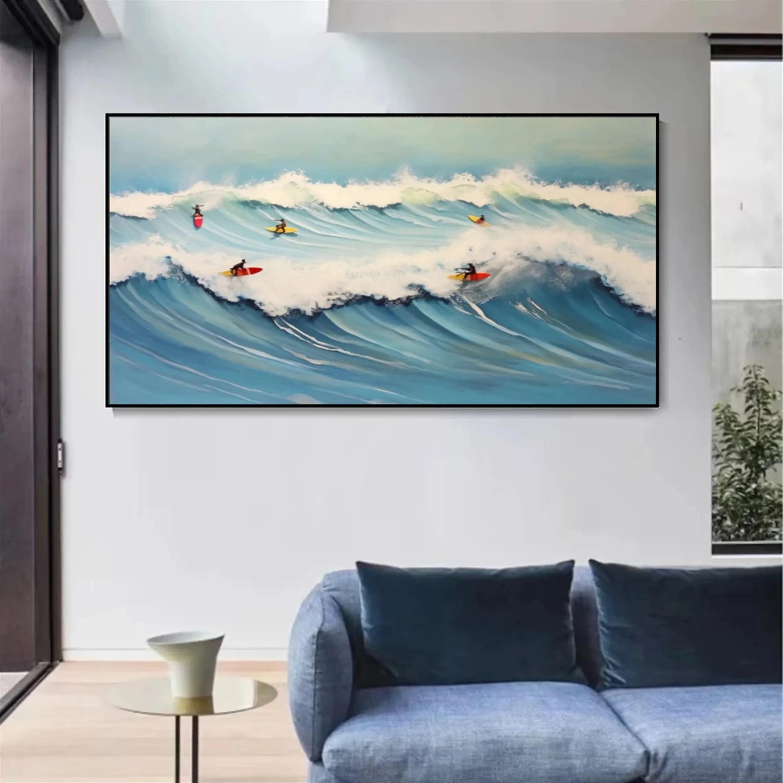 Seascape and Snowy Peak Painting #SP023