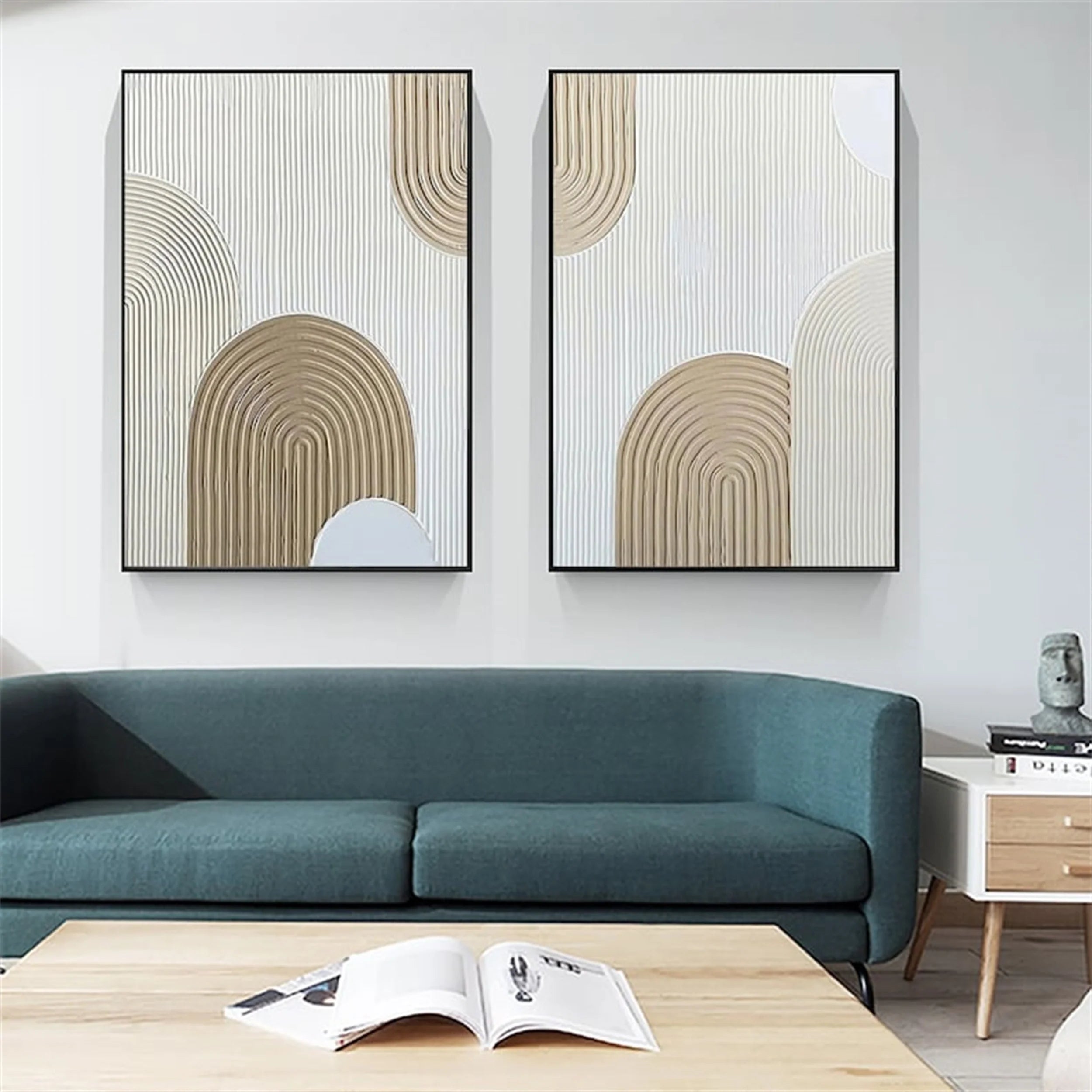 Beige & Brown Abstract Set of 2 #BB076