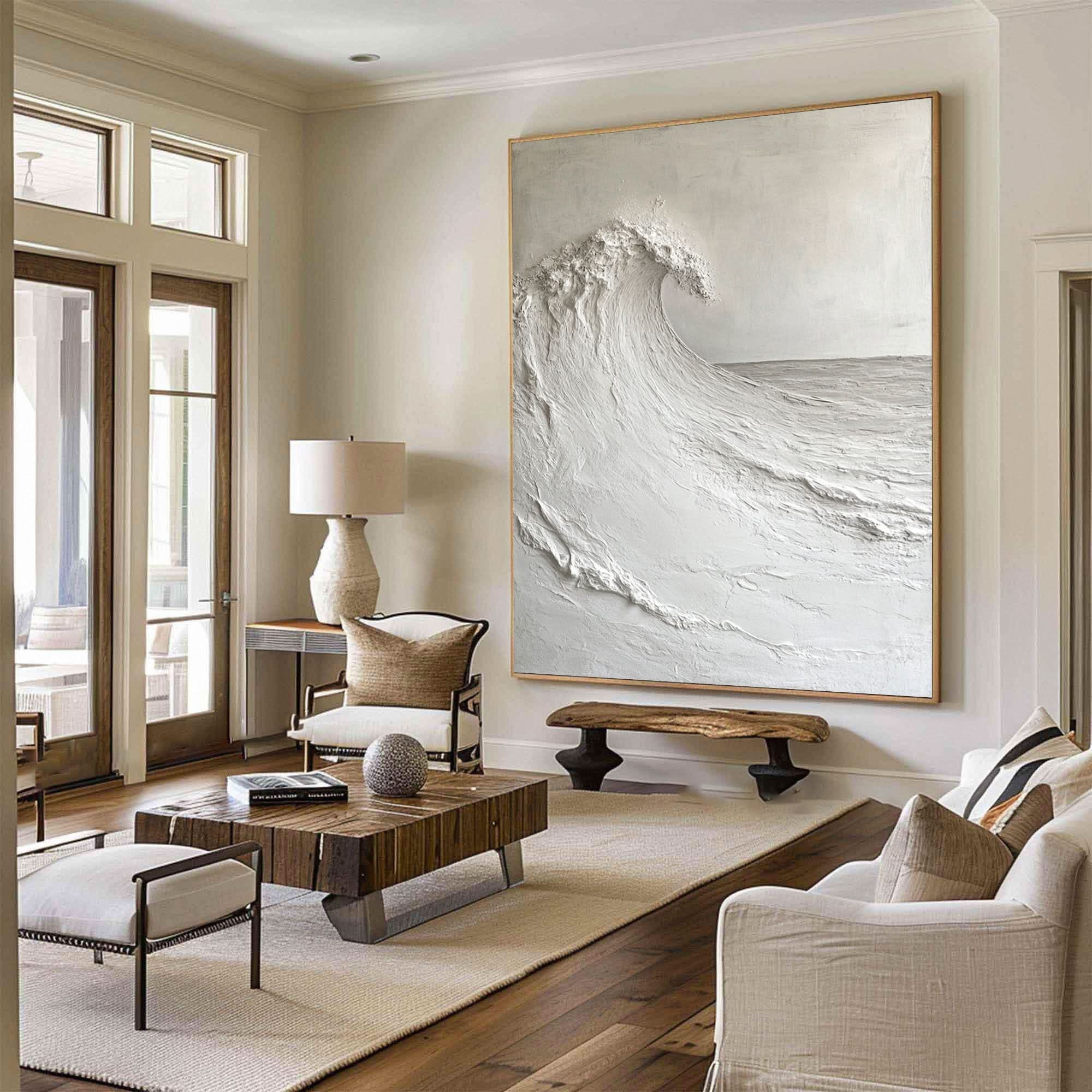 Handcrafted Ocean Wave Painting with Textured 3D Details #BBM 038