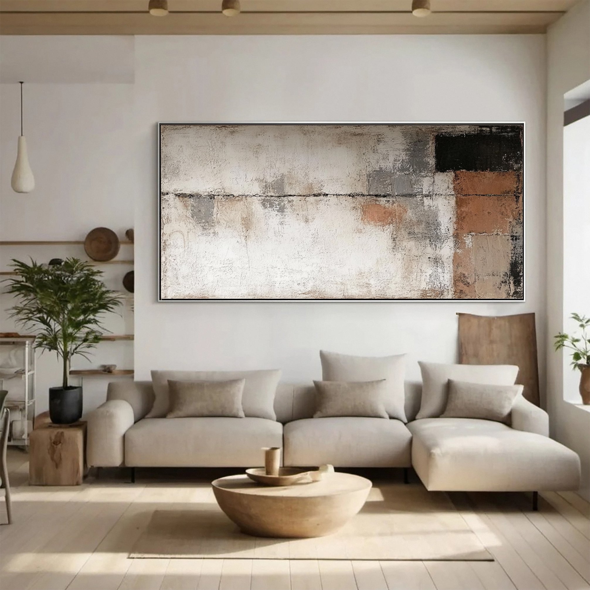Tranquil Layers Abstract Art with Earthy Tones #BBA 090