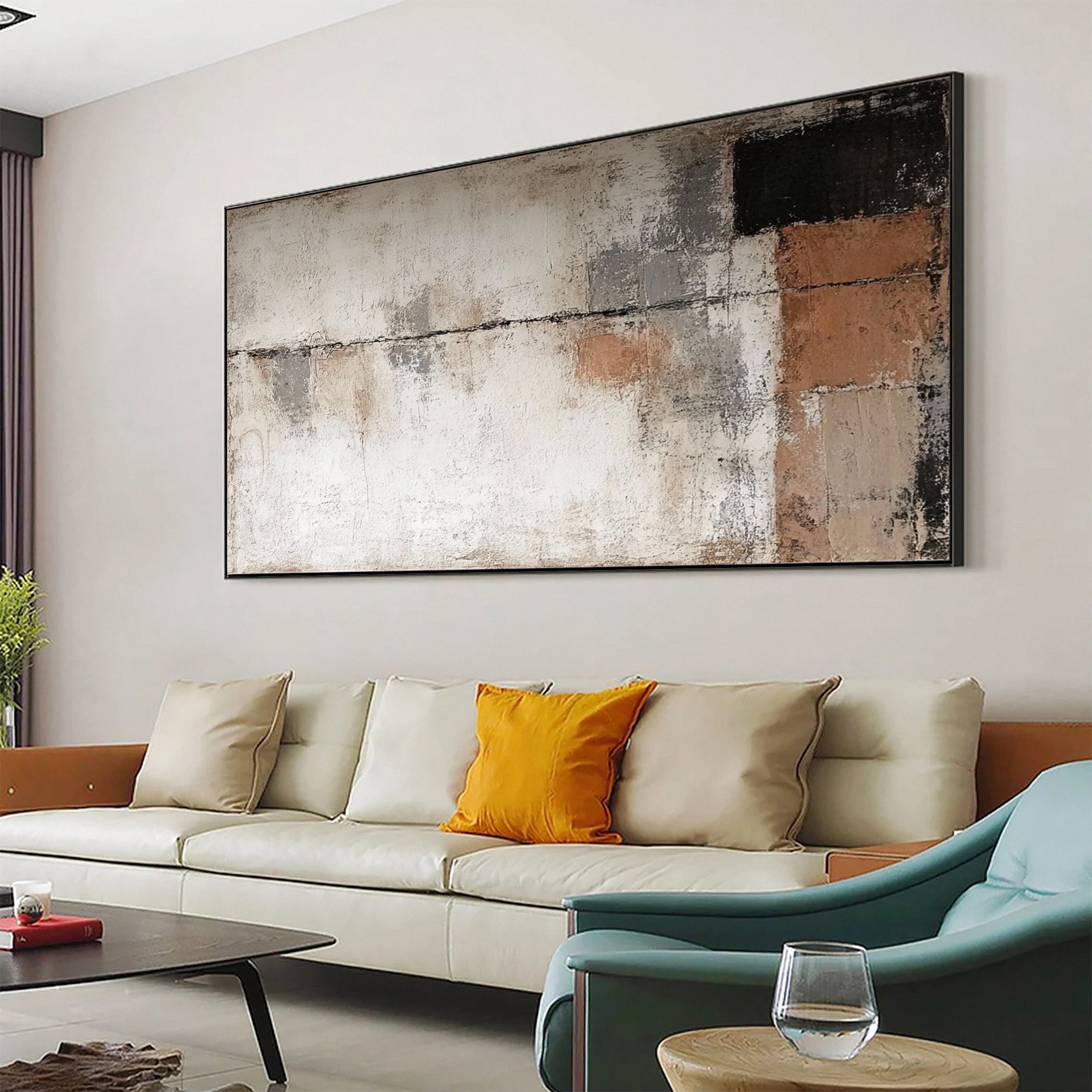 Tranquil Layers Abstract Art with Earthy Tones #BBA 090