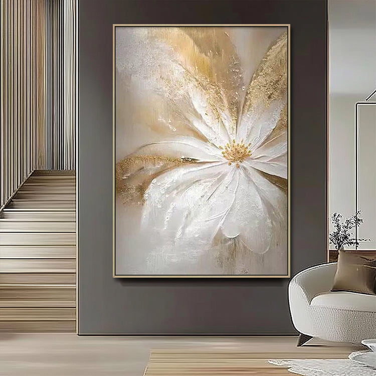 Flower & Leaf Abstract Textured Wall Art #ML032