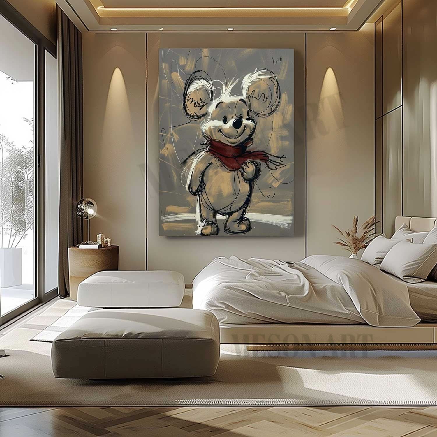 Winnie the Pooh Portrait Art for Sale Winnie the Pooh Canvas Wall Art Winnie the Pooh Paintings