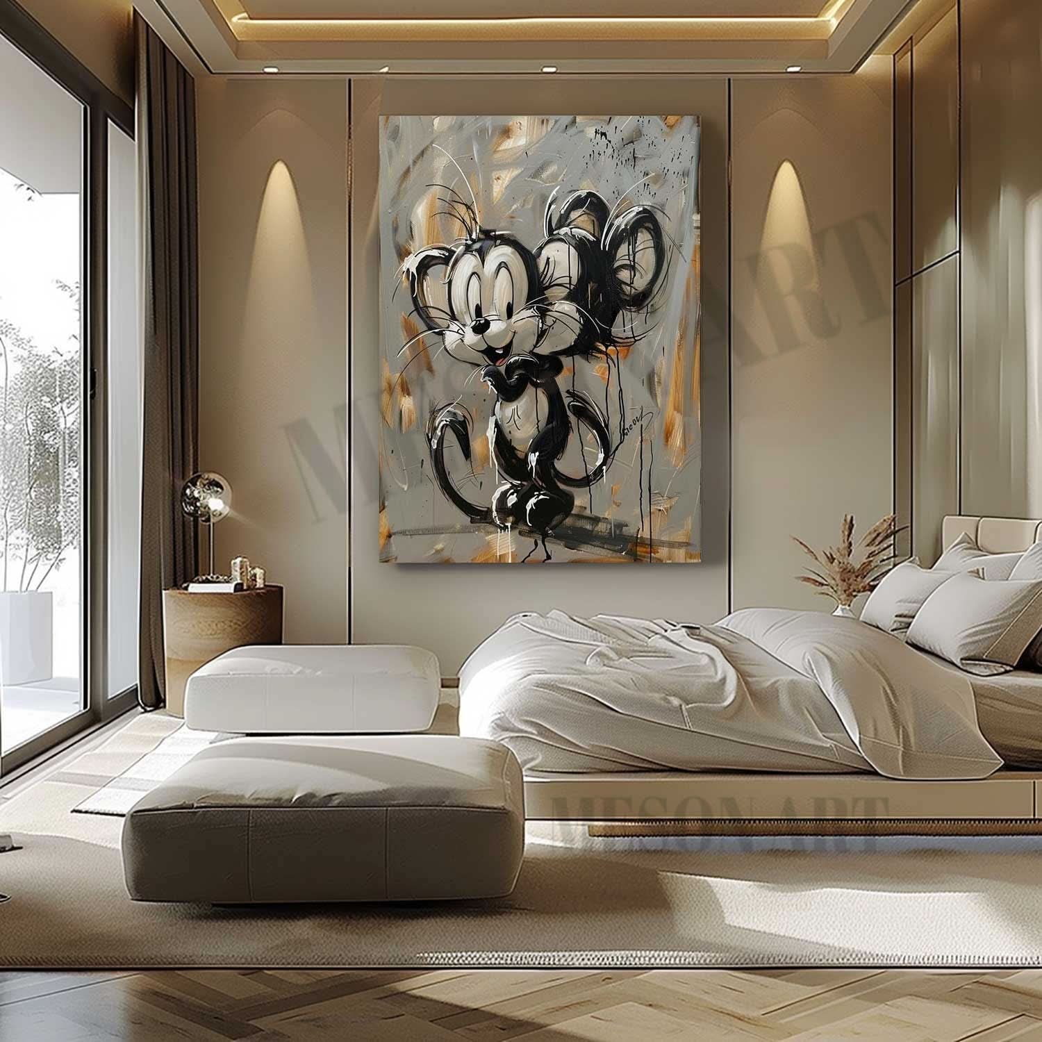 Mickey Mouse Graffiti Art for Sale Mickey Mouse Canvas Wall Art Mickey Mouse Cartoon Painting