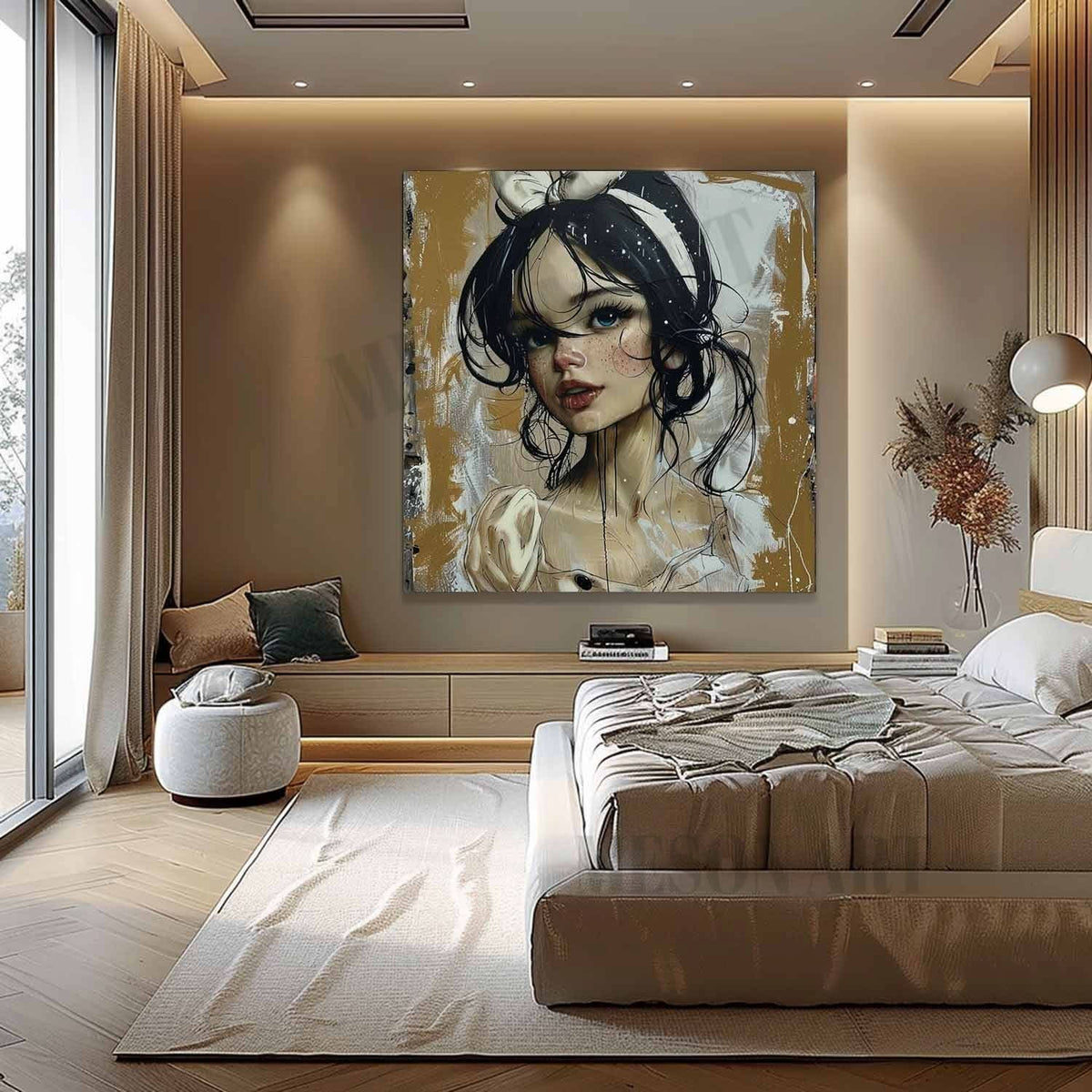 Snow White Pop Canvas Art Snow White Pop Wall Art Snow White Oil Painting Snow White Doodle Art