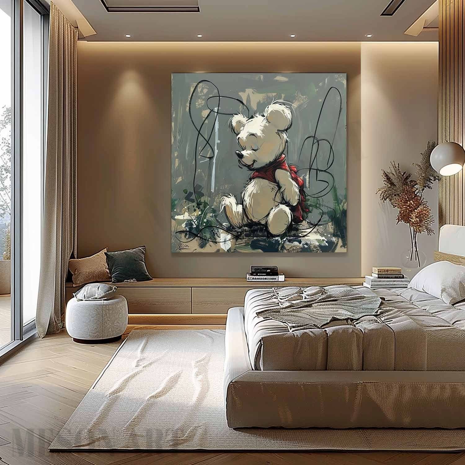 Winnie the Pooh Graffiti Canvas Wall Art Winnie Graffiti Canvas Art for Sale Winnie Paintings