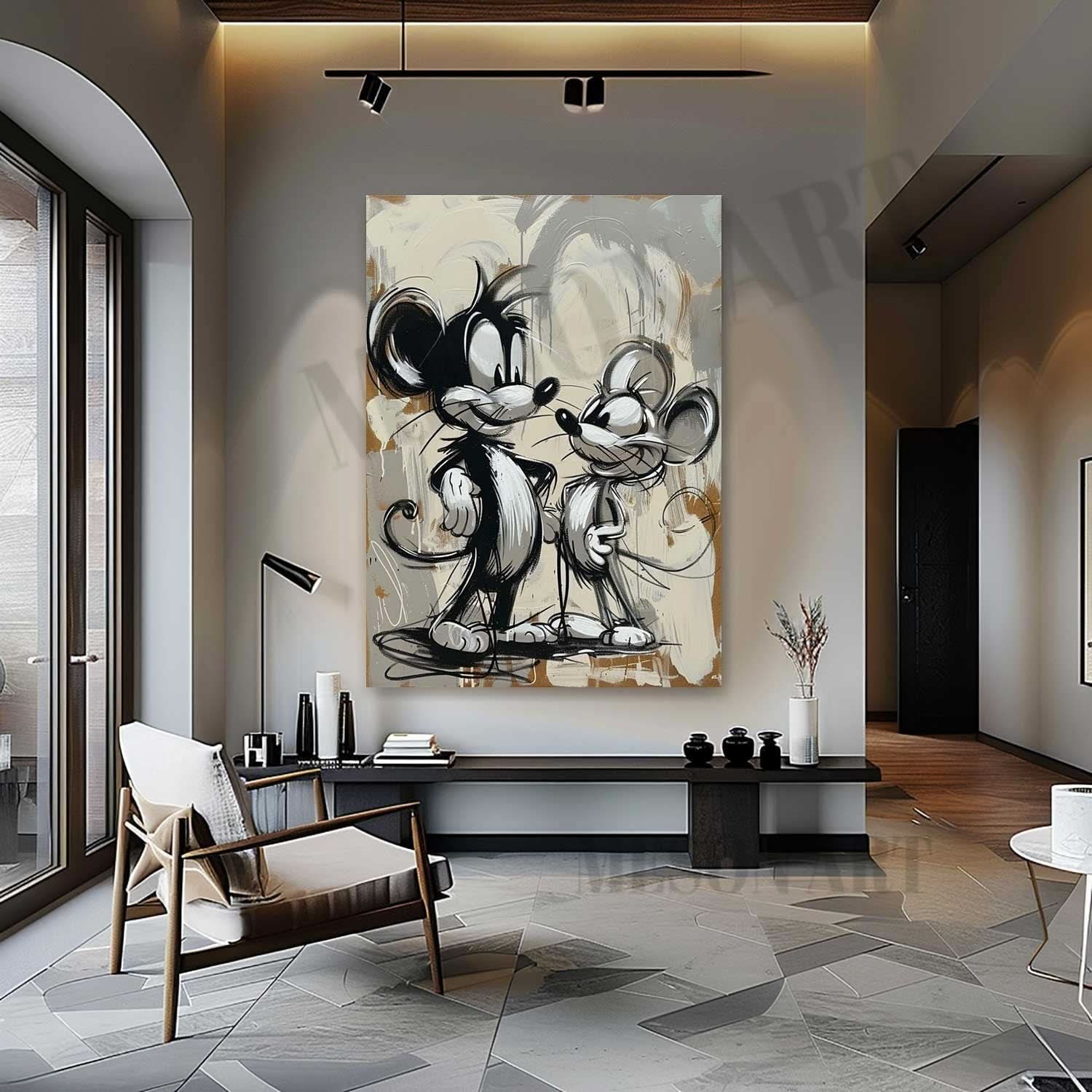 Jerry Mouse Pop Art for Sale Jerry Mouse Portrait Pop Canvas Wall Art Mouse Minimalist Painting