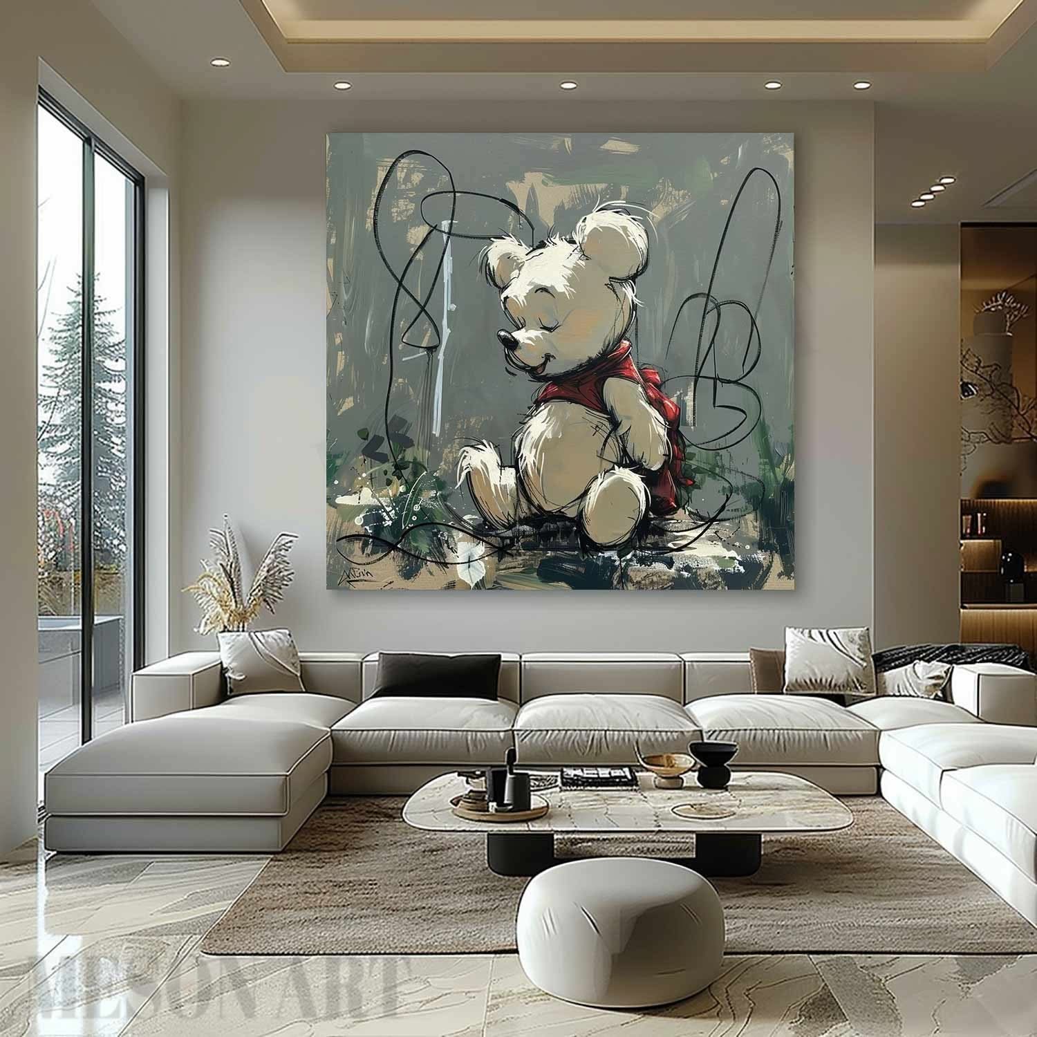 Winnie the Pooh Graffiti Canvas Wall Art Winnie Graffiti Canvas Art for Sale Winnie Paintings