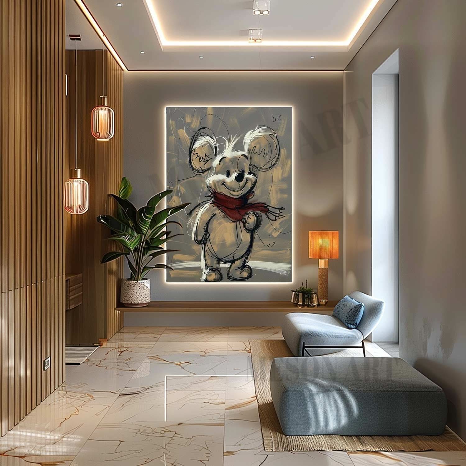 Winnie the Pooh Portrait Art for Sale Winnie the Pooh Canvas Wall Art Winnie the Pooh Paintings