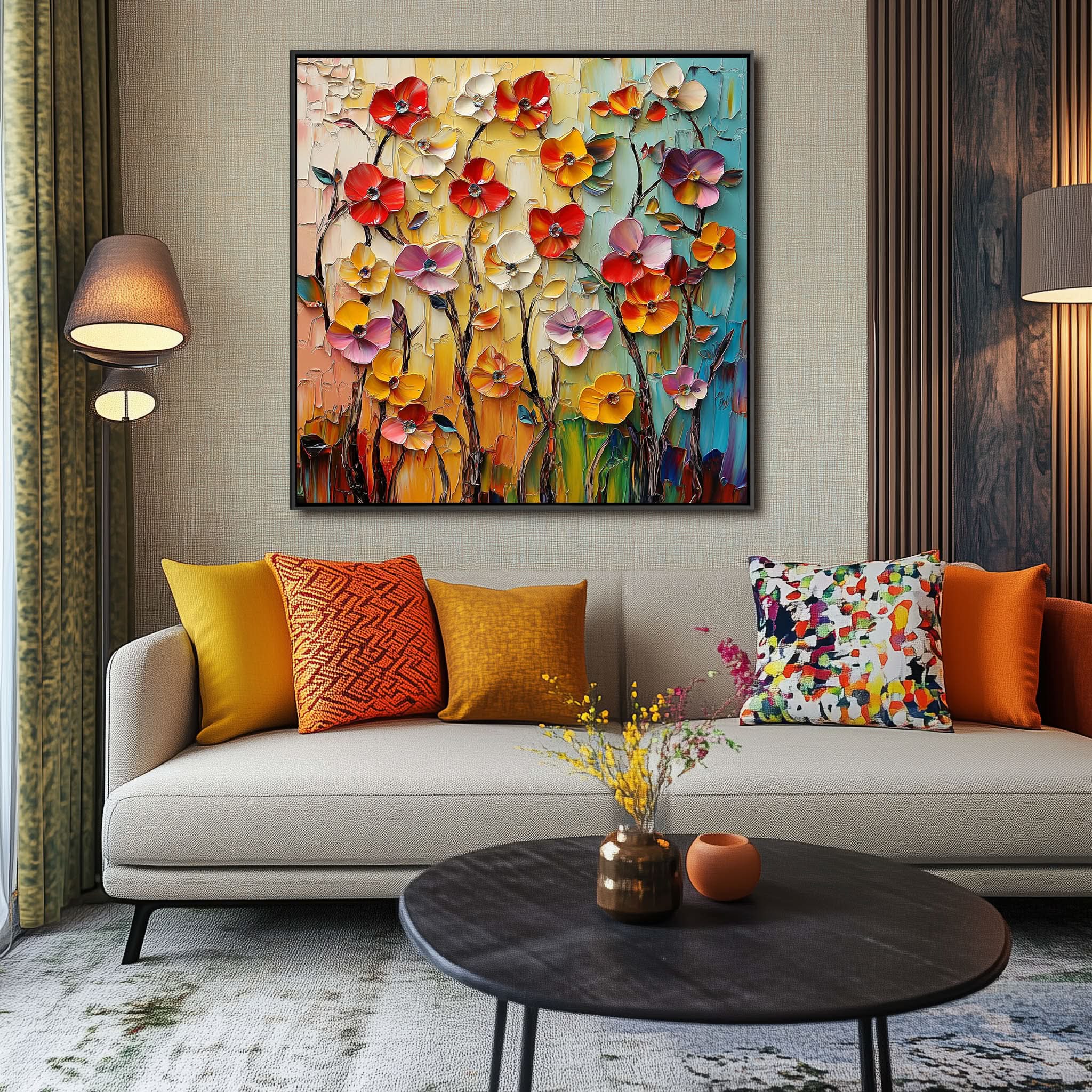 Lebendiges Blumengarten-Artwork-wp241898