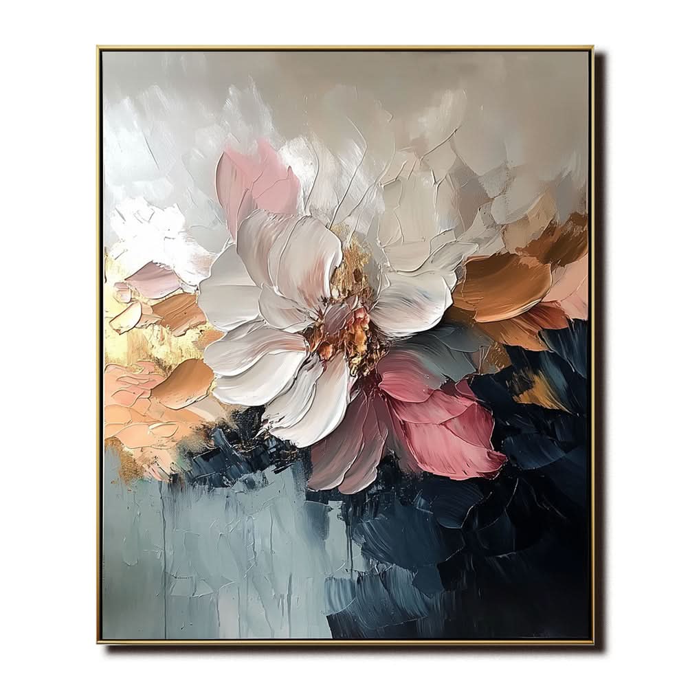 Goldene Blüte - Strukturierte Blumenkunst