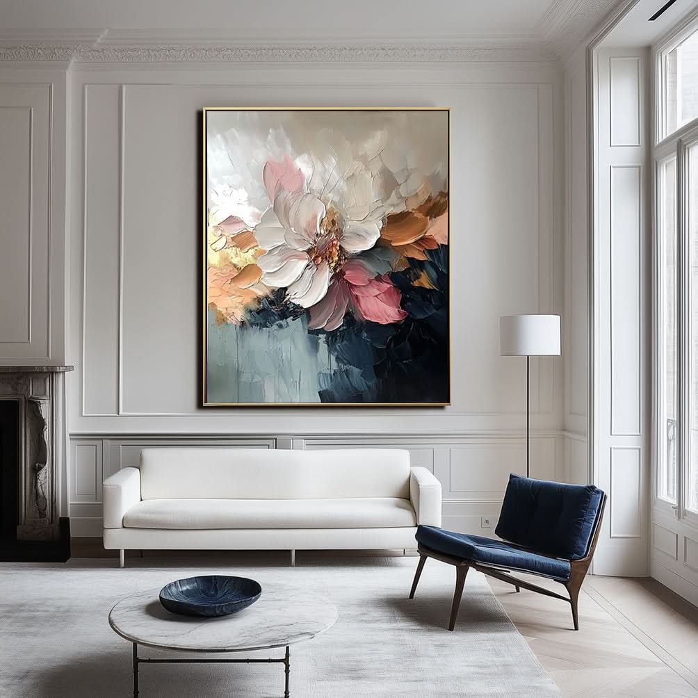 Goldene Blüte - Strukturierte Blumenkunst