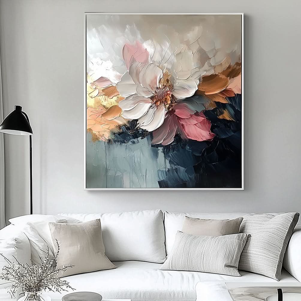 Goldene Blüte - Strukturierte Blumenkunst
