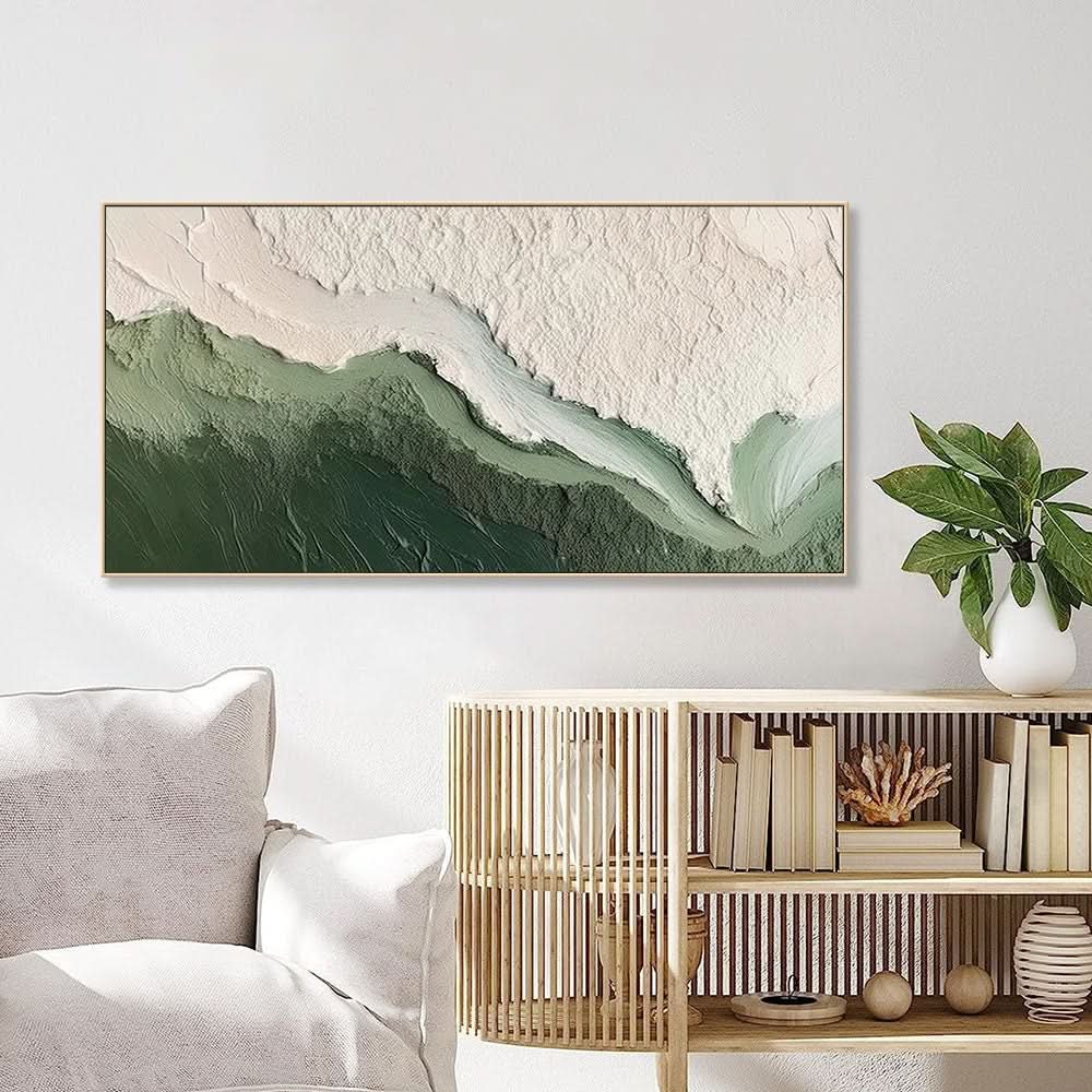 Flüsternde Küste 3D Ozean Welle grüne Textur Ölgemälde