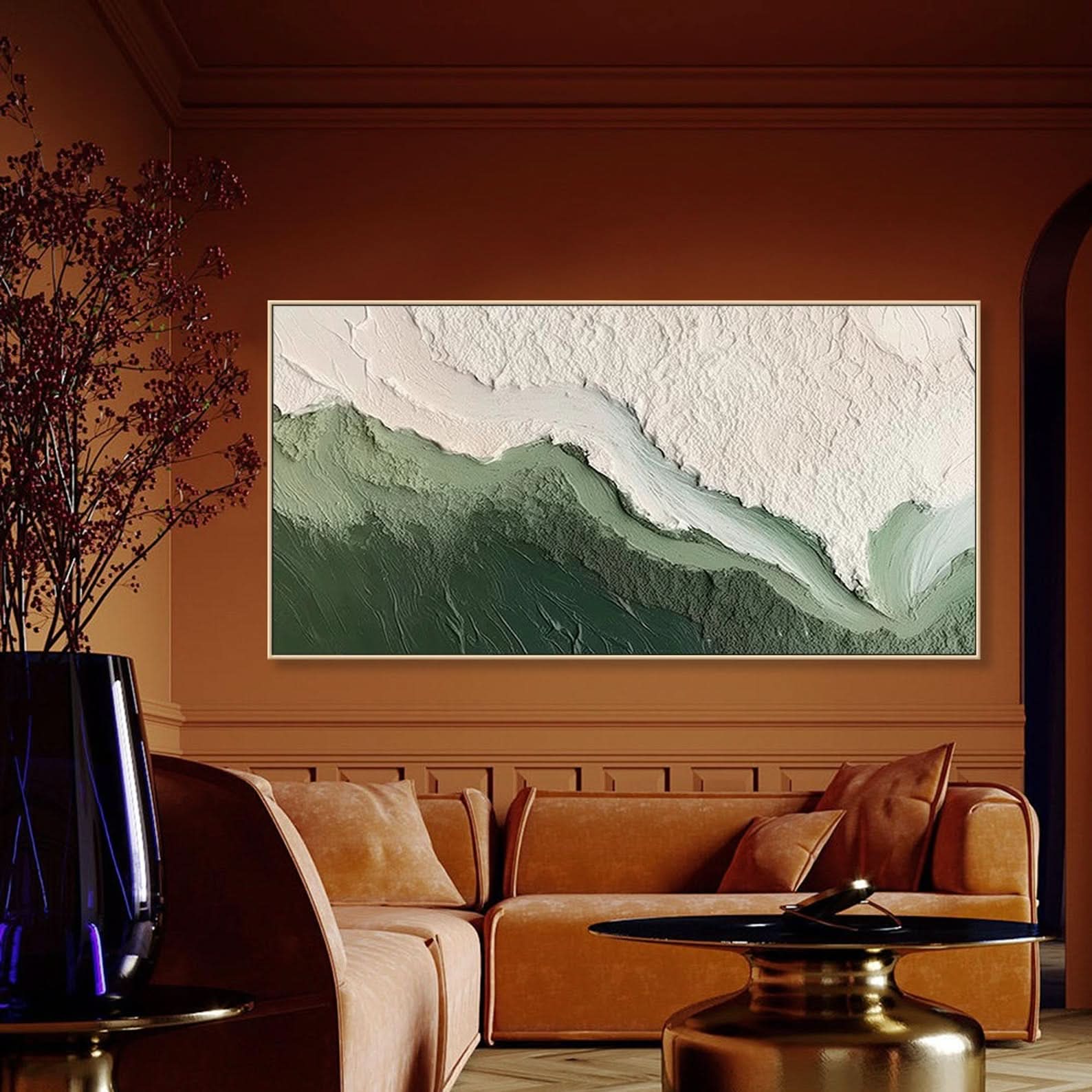 Flüsternde Küste 3D Ozean Welle grüne Textur Ölgemälde