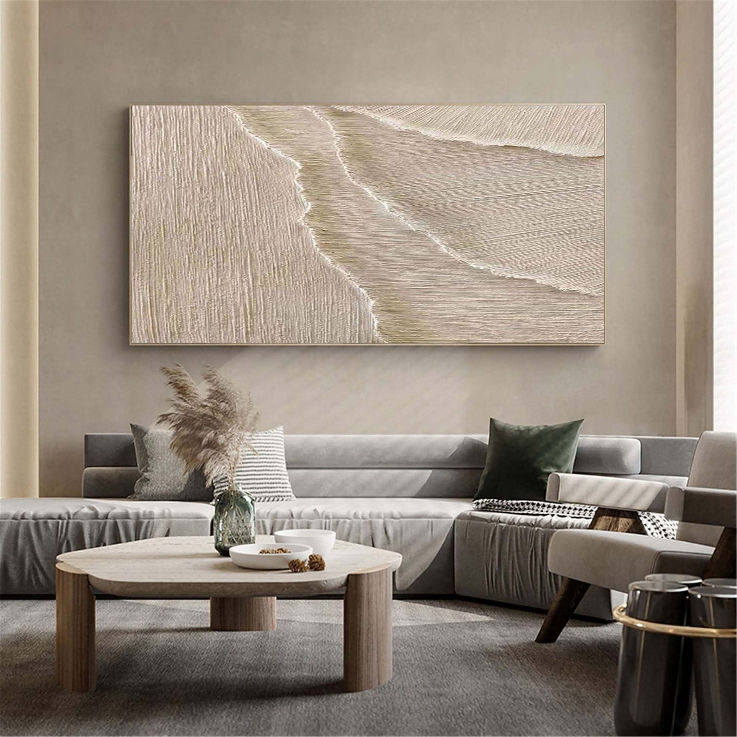 Beige & Brown Abstract Painting #CXA 025