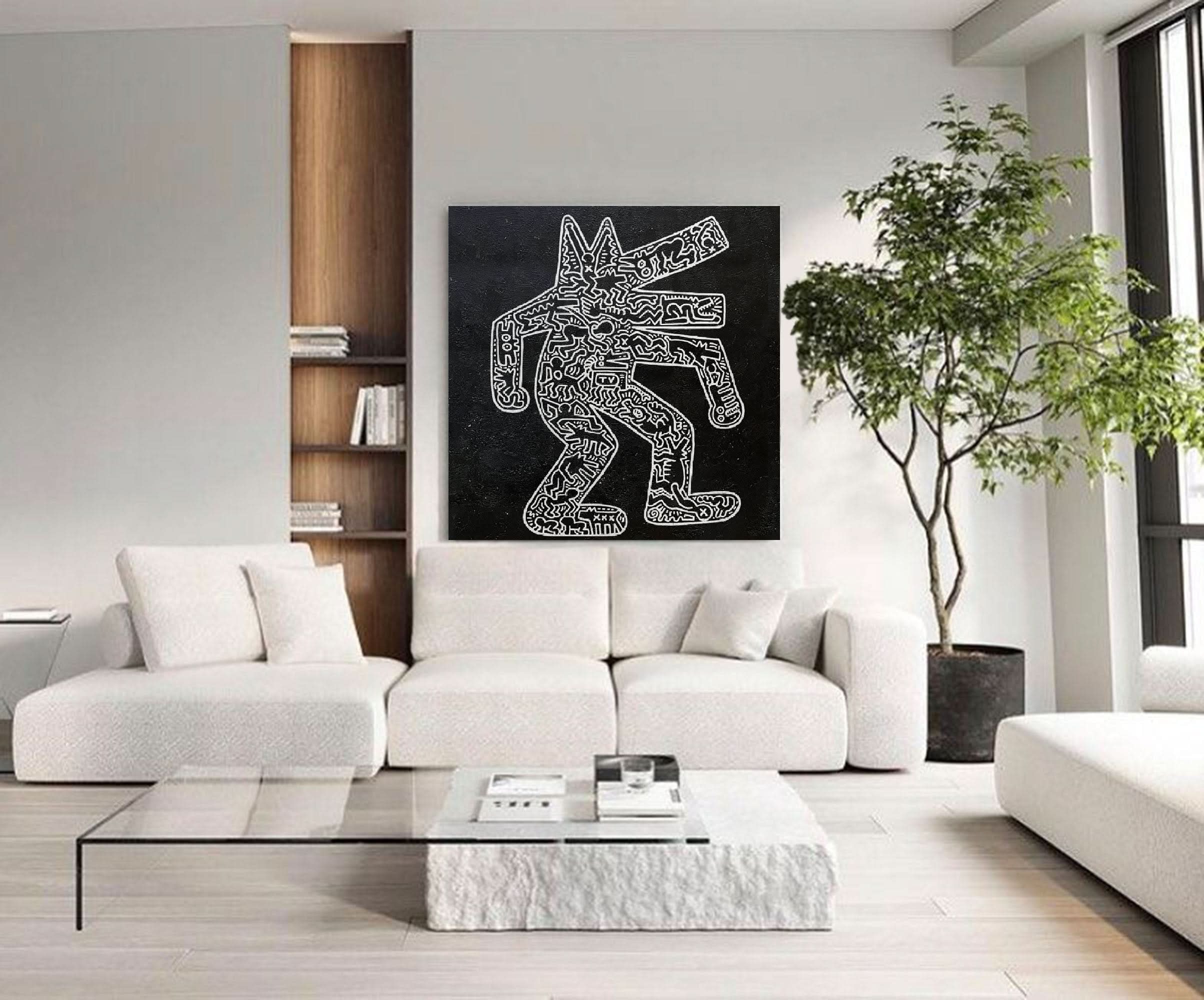 Keith Haring Crocodile Painting Keith Haring 3D Texture Wall Art Keith Haring Pop Art Pop Artwork