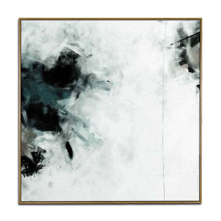 Schwarz-Weiß-Gemälde, Übergroßes Gemälde, Original-Ölgemälde, Zeitgenössisches Gemälde, Wanddekoration, Kunst | Hahn