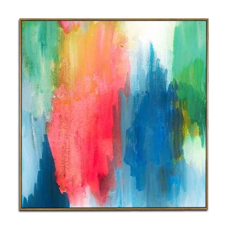Rotes Gemälde, Original-Kunstwerk, blaues Gemälde, modernes Gemälde, Heimdekoration, Wandkunst, handgemaltes abstraktes Ölgemälde | Kontrast