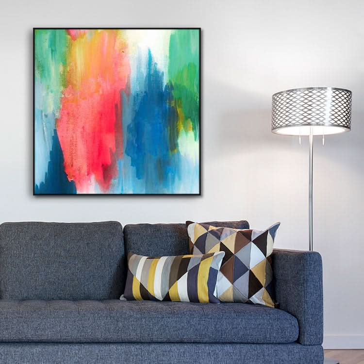 Rotes Gemälde, Original-Kunstwerk, blaues Gemälde, modernes Gemälde, Heimdekoration, Wandkunst, handgemaltes abstraktes Ölgemälde | Kontrast