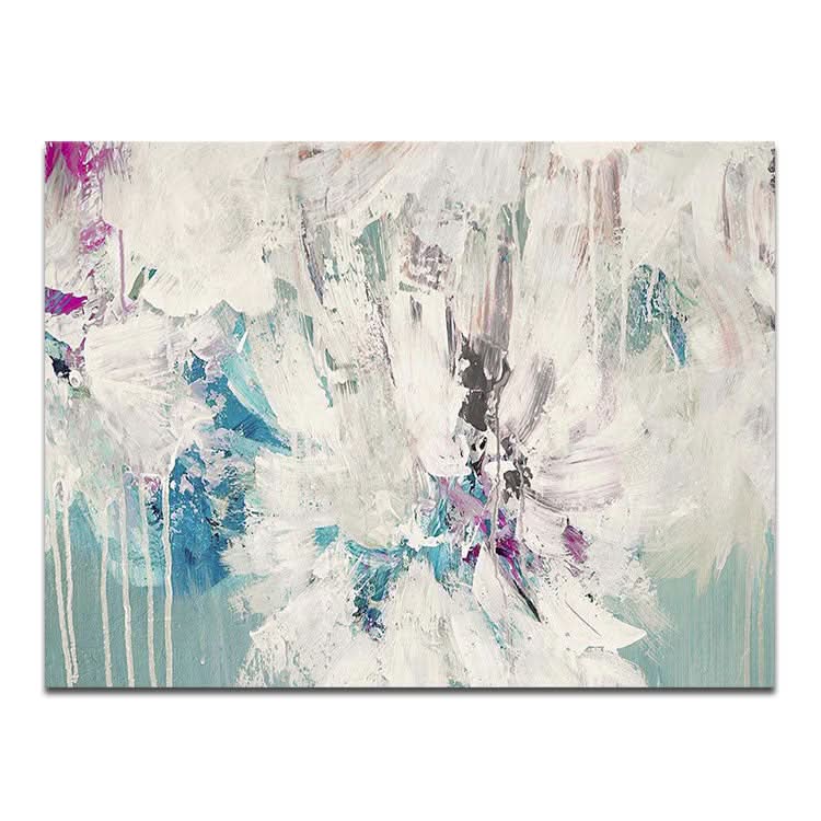 Beige Wandkunst Blaue Leinwandkunst Abstraktes Acrylgemälde | Phenix