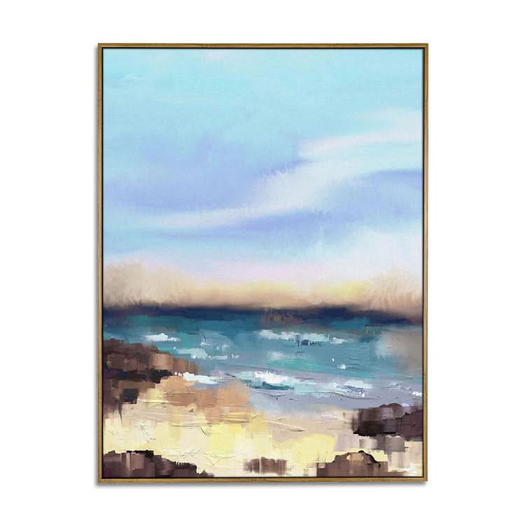 Meer - Handgemachte Meereslandschaft Malerei Leinwand Kunst Strand