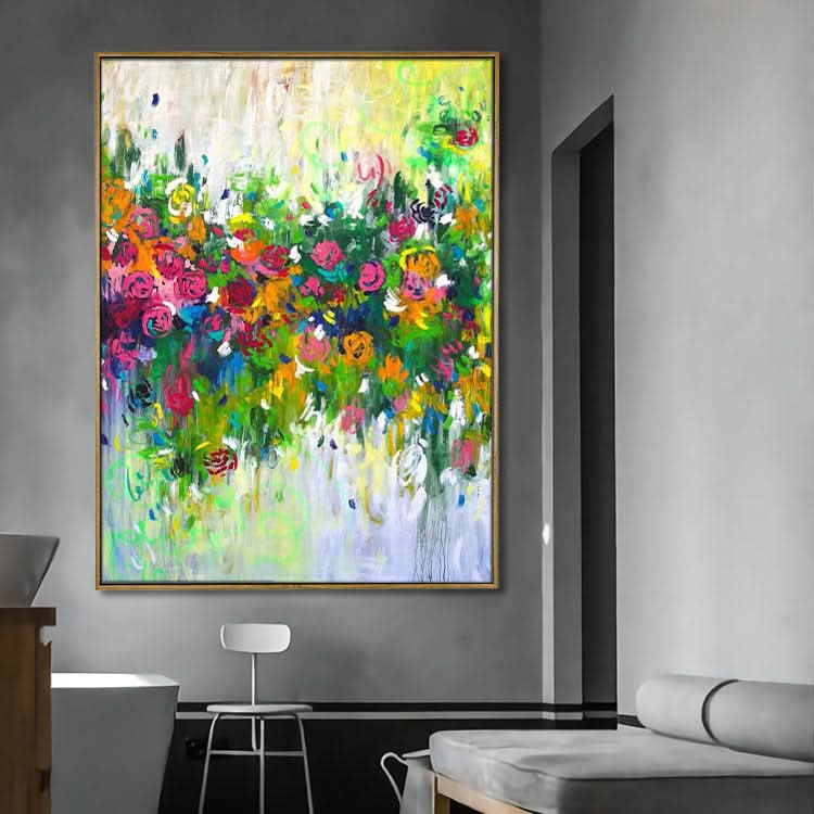 Der schönste Moment des Lebens - Handgemachtes florales Wandgemälde Abstrakte Wandkunst