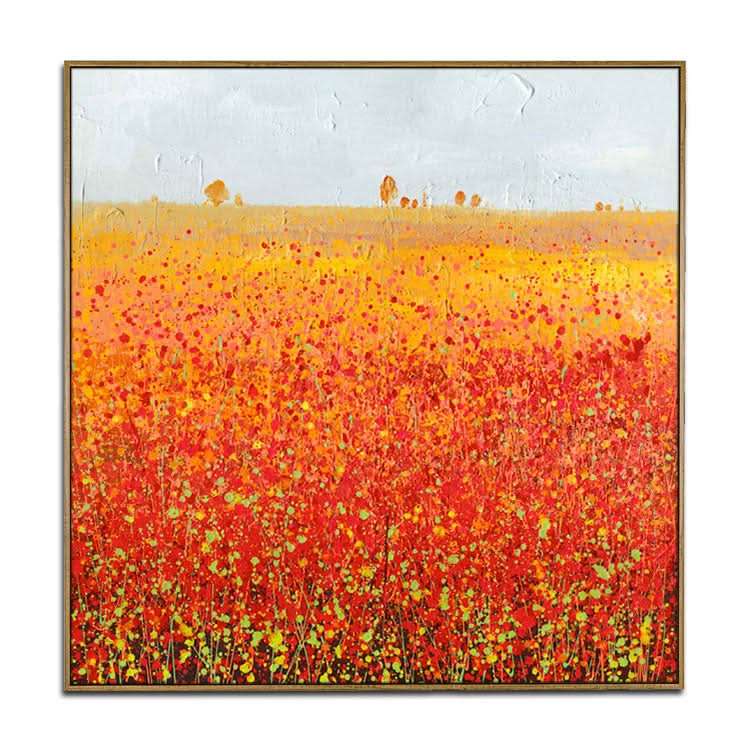Rotes Gemälde, großes Gemälde, Leinwand, Handgemälde, Ölgemälde, Schlafzimmergemälde, modern | Blumenmeer