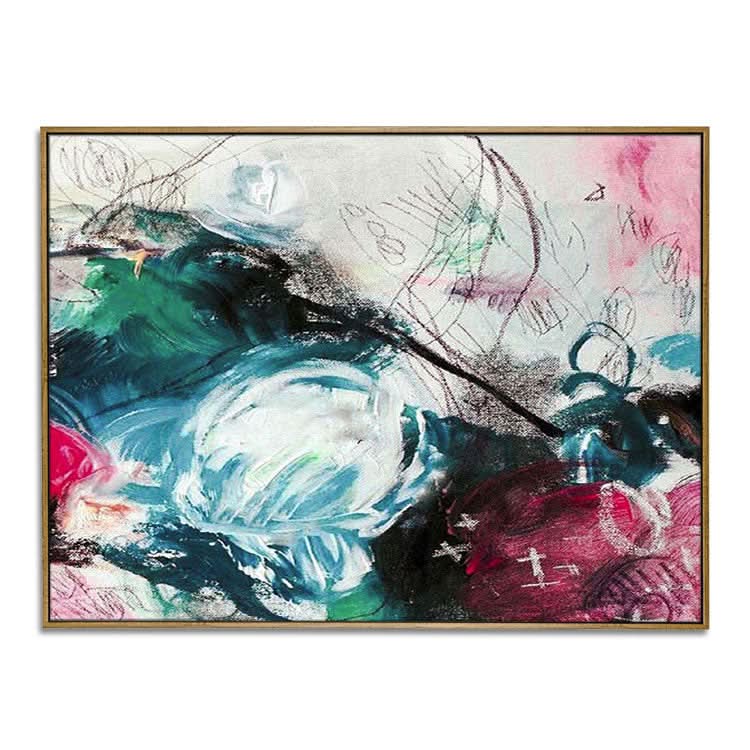 Extragroße Leinwand, abstrakte, farbenfrohe Wandkunst, Acrylgemälde, Leinwandkunst, zeitgenössische Kunst, Wohnzimmer-Wandkunst | JOLT