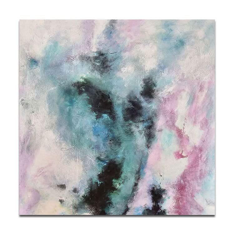 Extra große abstrakte Kunst, farbenfrohe Wandkunst, Rahmen, Acrylgemälde auf Leinwand, modernes handgefertigtes Leinwand-Wandgemälde | Eine Luftansicht eines Berges