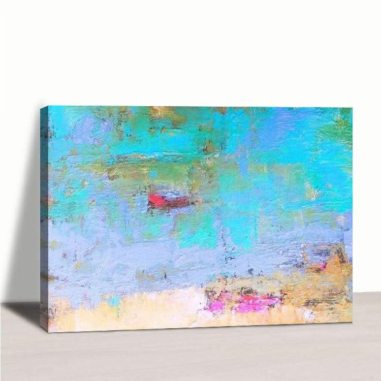Abstraktes Gemälde, Original, großes Gemälde, Küstenlandschaftsgemälde, Strukturkunst, abstraktes Acrylgemälde auf Leinwand | Lotusteich