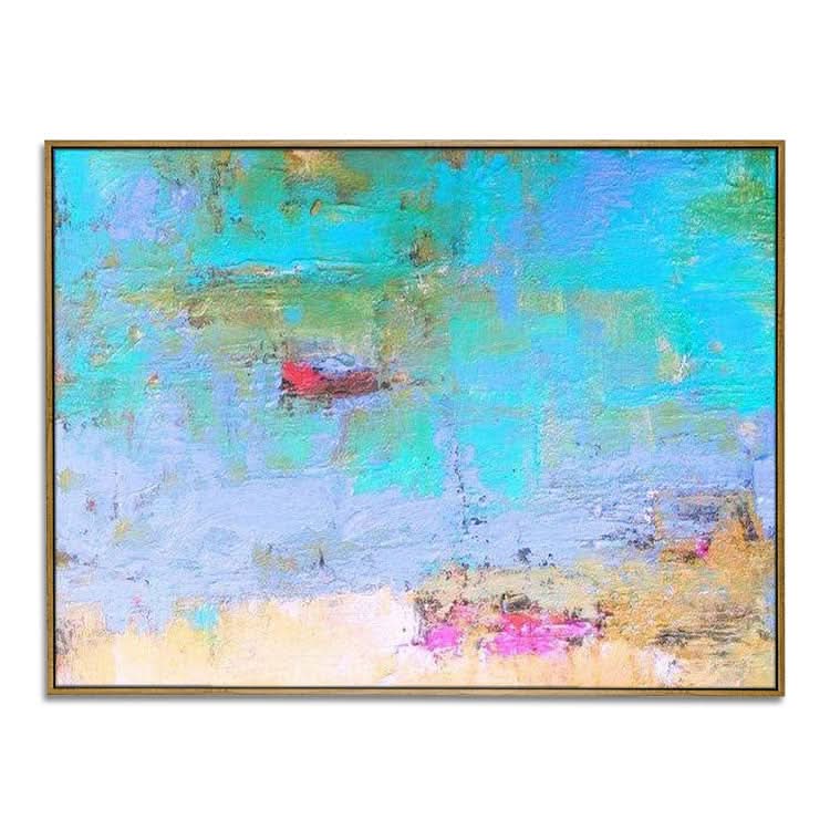Abstraktes Gemälde, Original, großes Gemälde, Küstenlandschaftsgemälde, Strukturkunst, abstraktes Acrylgemälde auf Leinwand | Lotusteich
