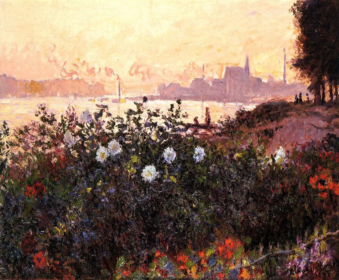 Argenteuil Blumen am Flussufer
