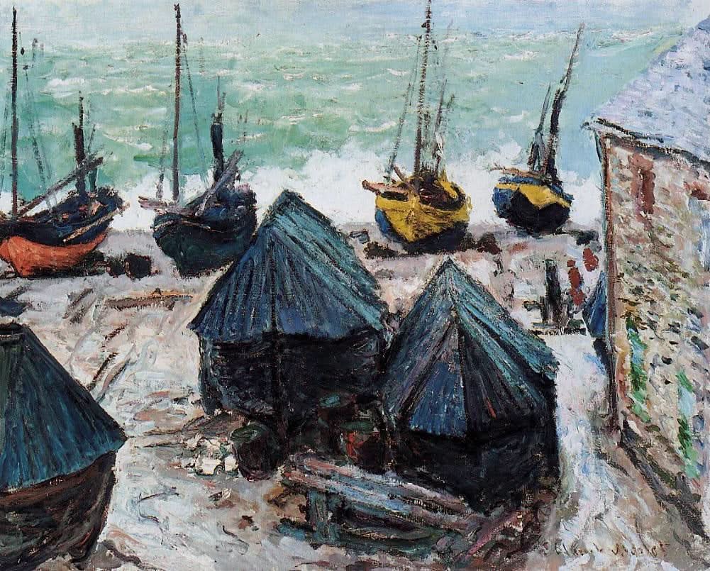 Boote am Strand von Etretat 2