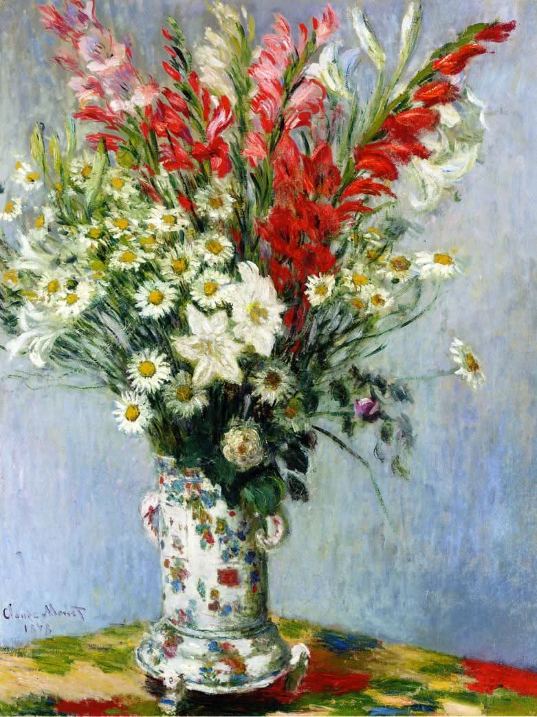 Blumenstrauß aus Gadiolas-Lilien und Gänseblümchen