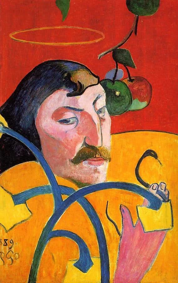 Karikaturporträt von Paul Gaugin 1889