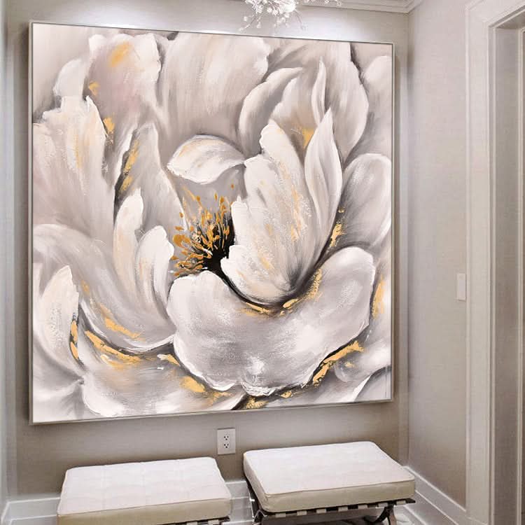 Ölgemälde Original großes Ölgemälde Leinwand handgemachtes Ölgemälde Wohndekor Wandkunst | Auffällige Blume