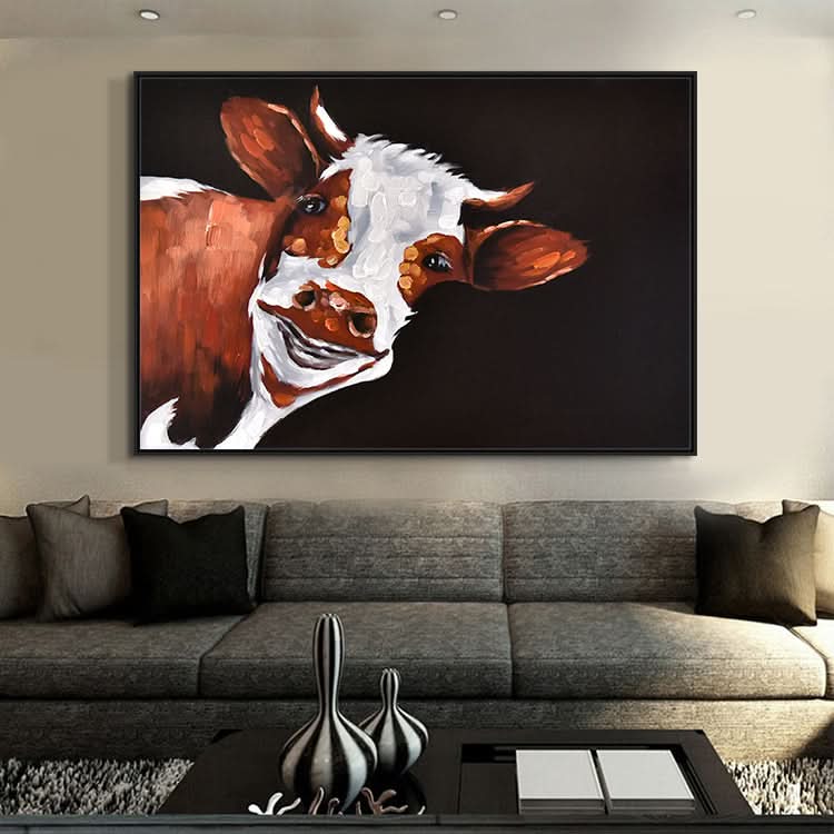 Kein toter Winkel Blick - Hand Tier Leinwand Wand Kunst Bull Malerei