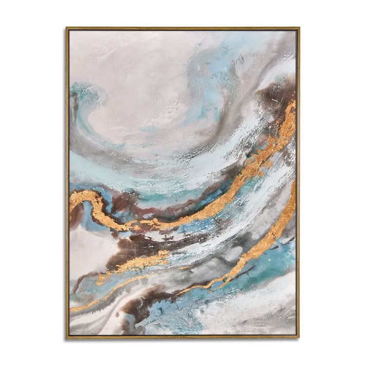 Räumliche Illusion - Handgemachte moderne Goldfolienkunst-Malerei